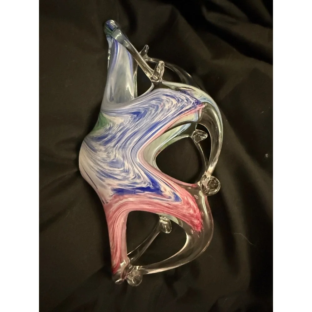 Vintage Murano Handblown Stretch Art Glass Napkin/Letter Holder Italy EUC
